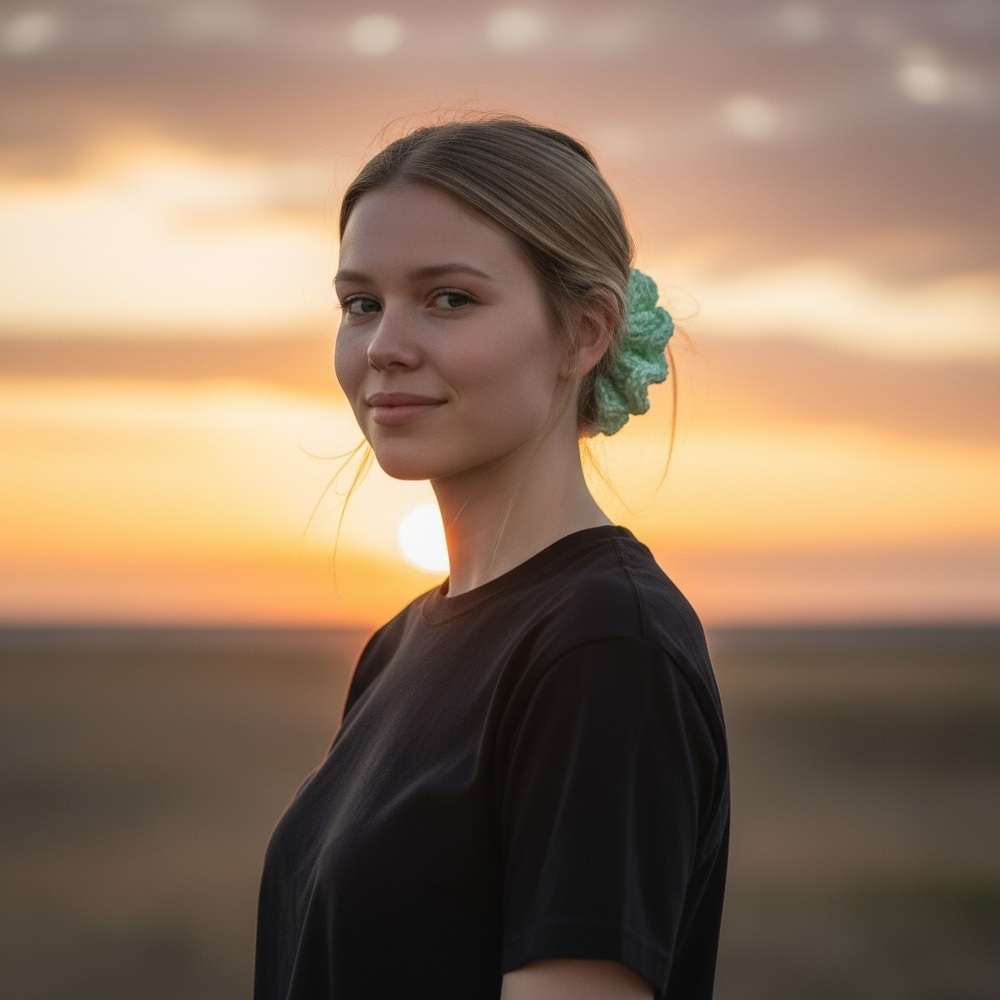 Elegant Green Hair Scrunchie - Picture 4 of 5
